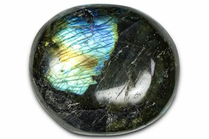 Flashy, Polished Labradorite Palm Stone - Madagascar #334271